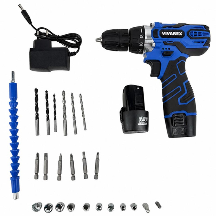 دریل پیچگوشتی شارژی 12 ولت دو باتری ویوارکس مدل VR12V-2A