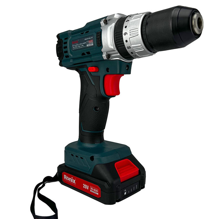 کیت دریل شارژی چکشی 20 ولت دو باتری رونیکس مدل RS-8620