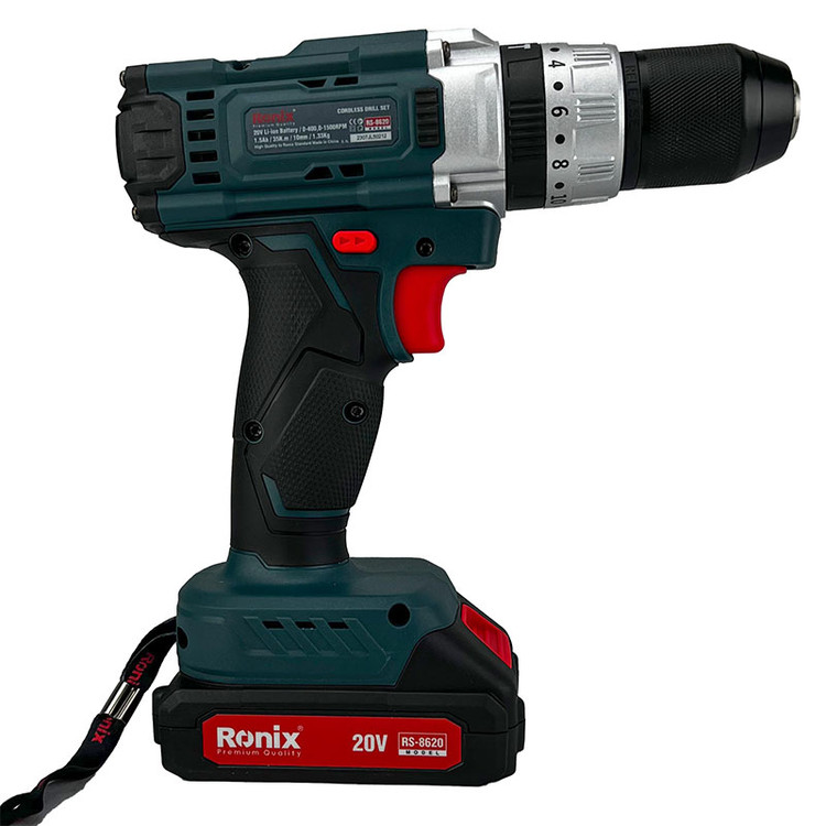 کیت دریل شارژی چکشی 20 ولت دو باتری رونیکس مدل RS-8620