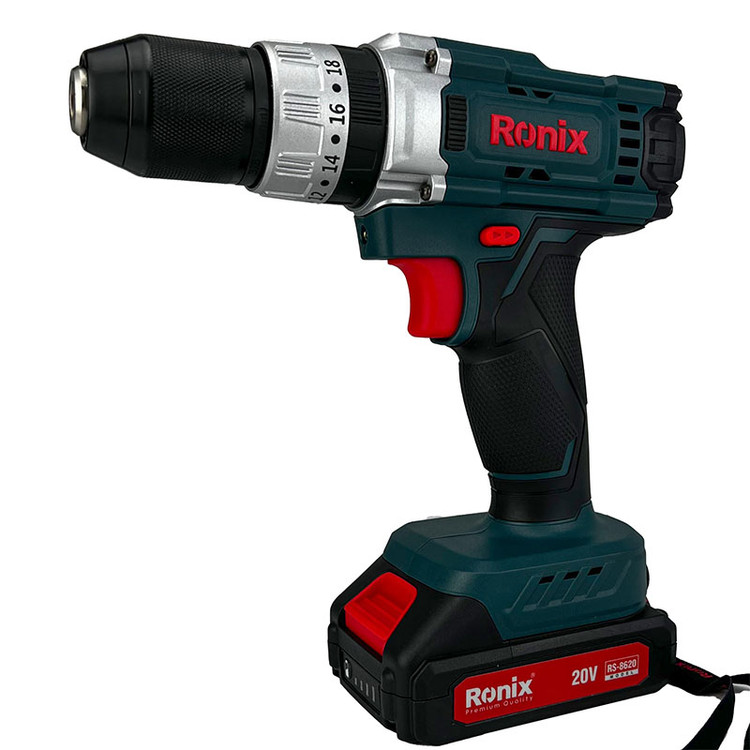 کیت دریل شارژی چکشی 20 ولت دو باتری رونیکس مدل RS-8620