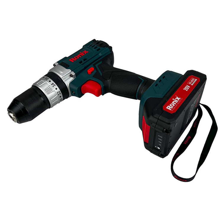 کیت دریل شارژی چکشی 20 ولت دو باتری رونیکس مدل RS-8620