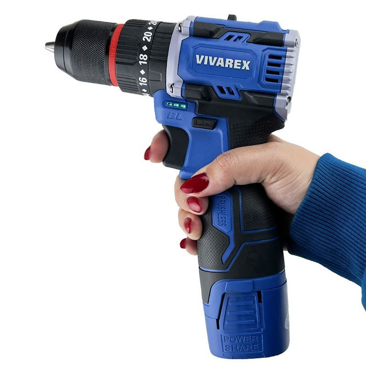 دریل شارژی 16 ولت براشلس ویوارکس مدل VR1608-BLX