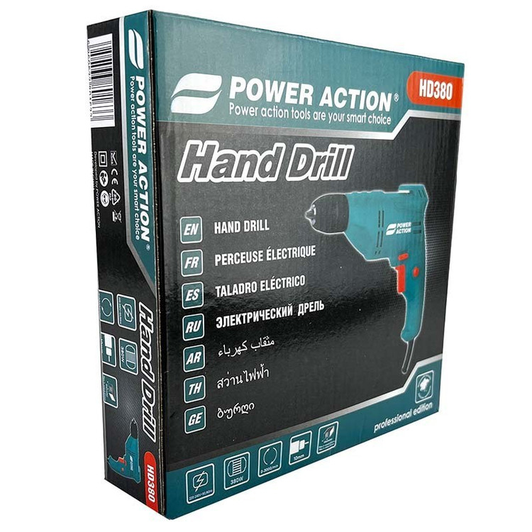 دریل 10 میلی متری اتومات پاوراکشن مدل HD380