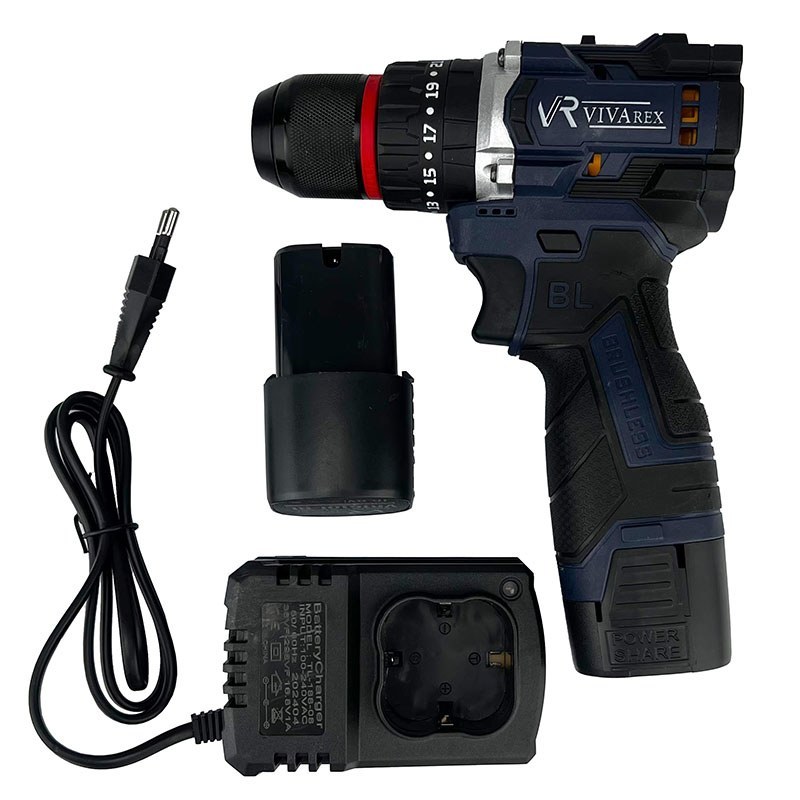 دریل شارژی براشلس چکشی 16.8 ولت ویوارکس مدل VR1610I-BL