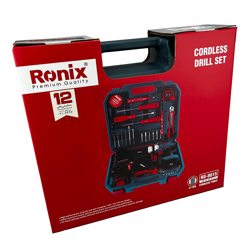کیت دریل شارژی 16 ولت دو باتری رونیکس مدل RS-8615