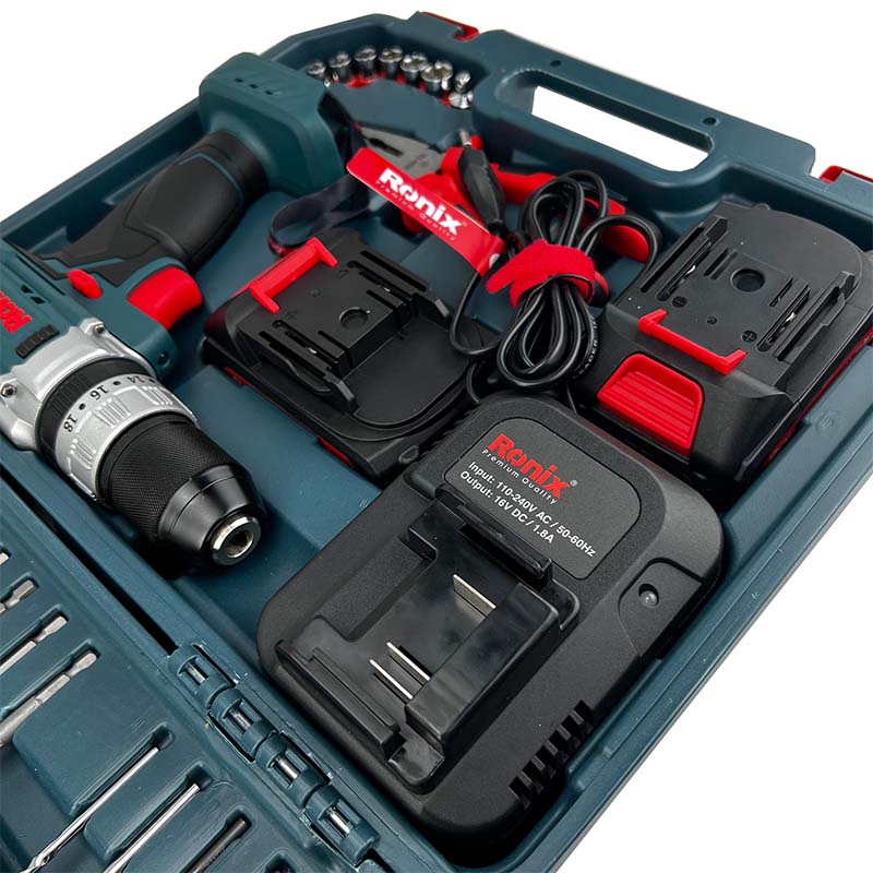 کیت دریل شارژی 16 ولت دو باتری رونیکس مدل RS-8615