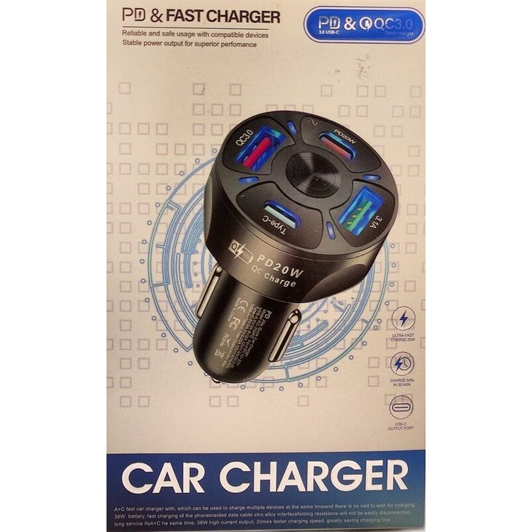 شارژر فندکی خودرو 55 وات QC3.0