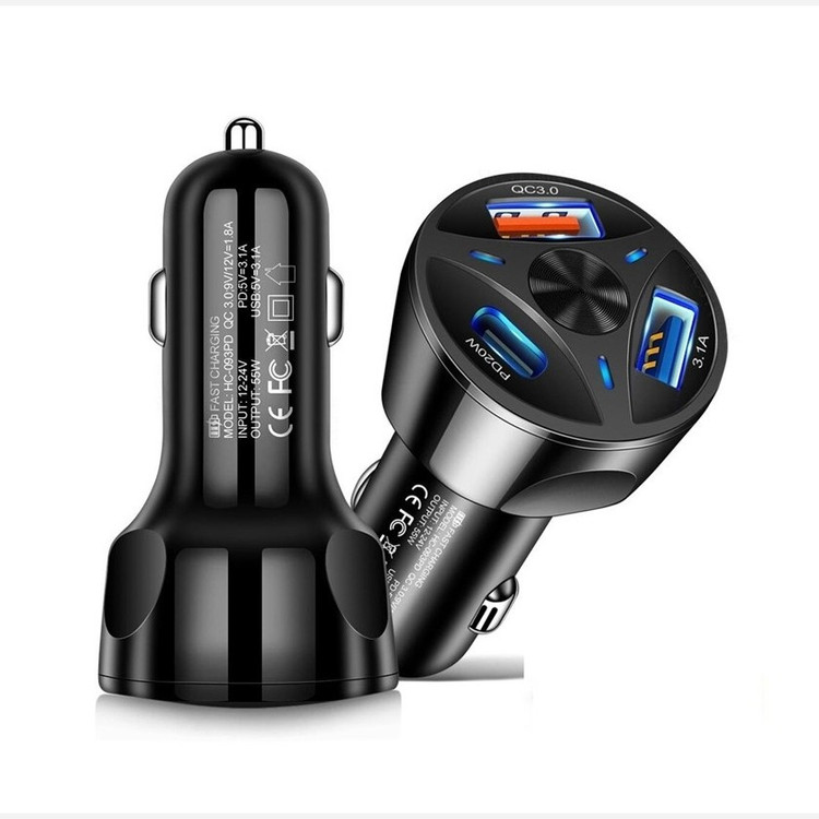 شارژر فندکی خودرو 55 وات QC3.0