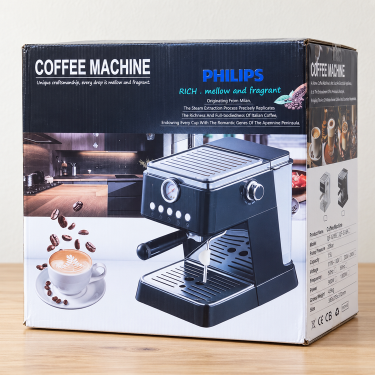 اسپرسو ساز فیلیپس PHILIPS مدل QF-N68L فشار 20 بار، توان 1300 وات، مخزن یک ونیم لیتری با گارانتی