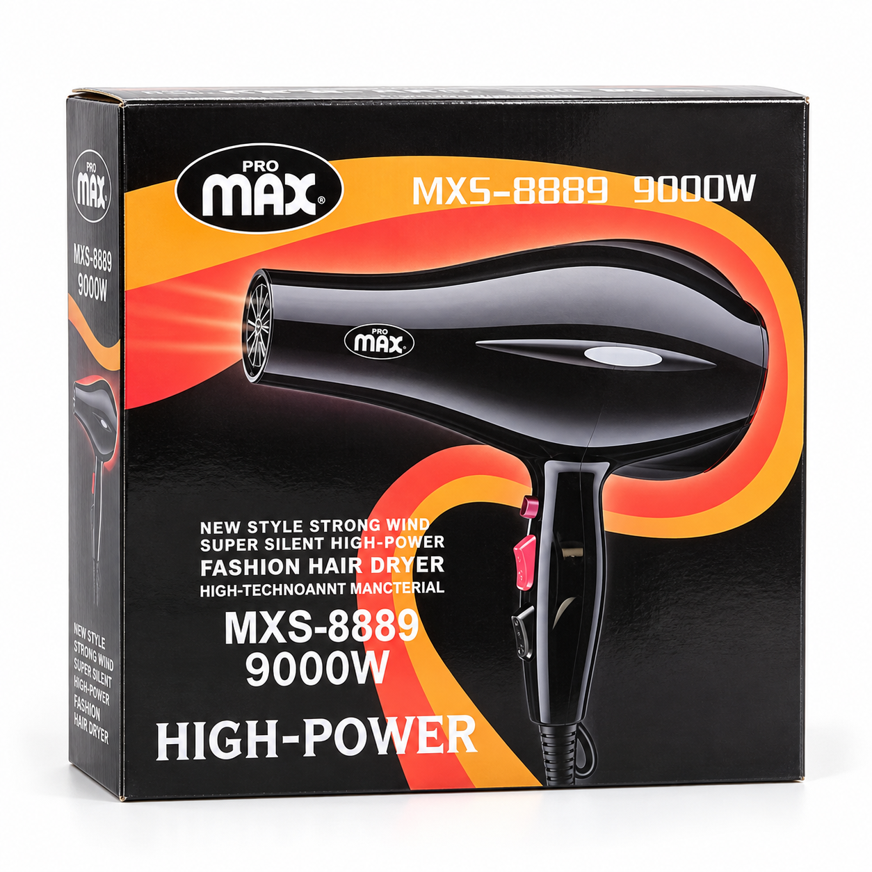 سشوار حرفهای پرومکس 9000 وات مدل MXS-8889 با باد پرقدرت و صدای کم