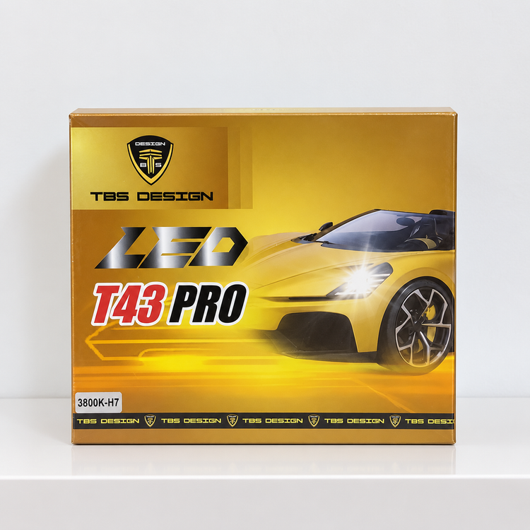 هدلایت توبیز مدل T43 PRO پایه H7 توان 120 وات نور زرد 3800 کلوین شدت روشنایی 12000 لومن ضدآب IP65