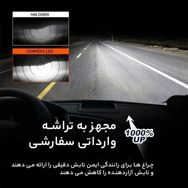 هدلایت کانپکس m8pro اصلی پایه H4 نور سفید با گارانتی ( تک عددی )