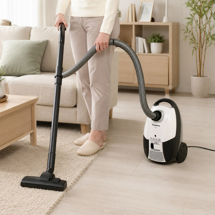 جاروبرقی پاناسونیک اصل مالزی مدل MC-CG713 توان 2000 وات رنگ سفید و مشکی
