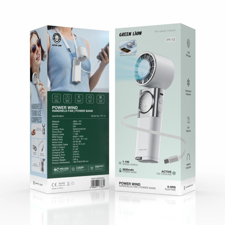 پنکه گردنی Green Lion Power Wind سرمایش فعال