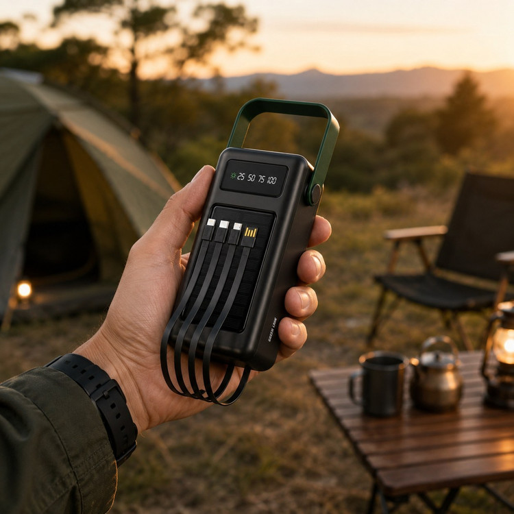 پاوربانک خورشیدی GREEN LION ظرفیت 50000mAh با شارژ سریع و چراغ LED