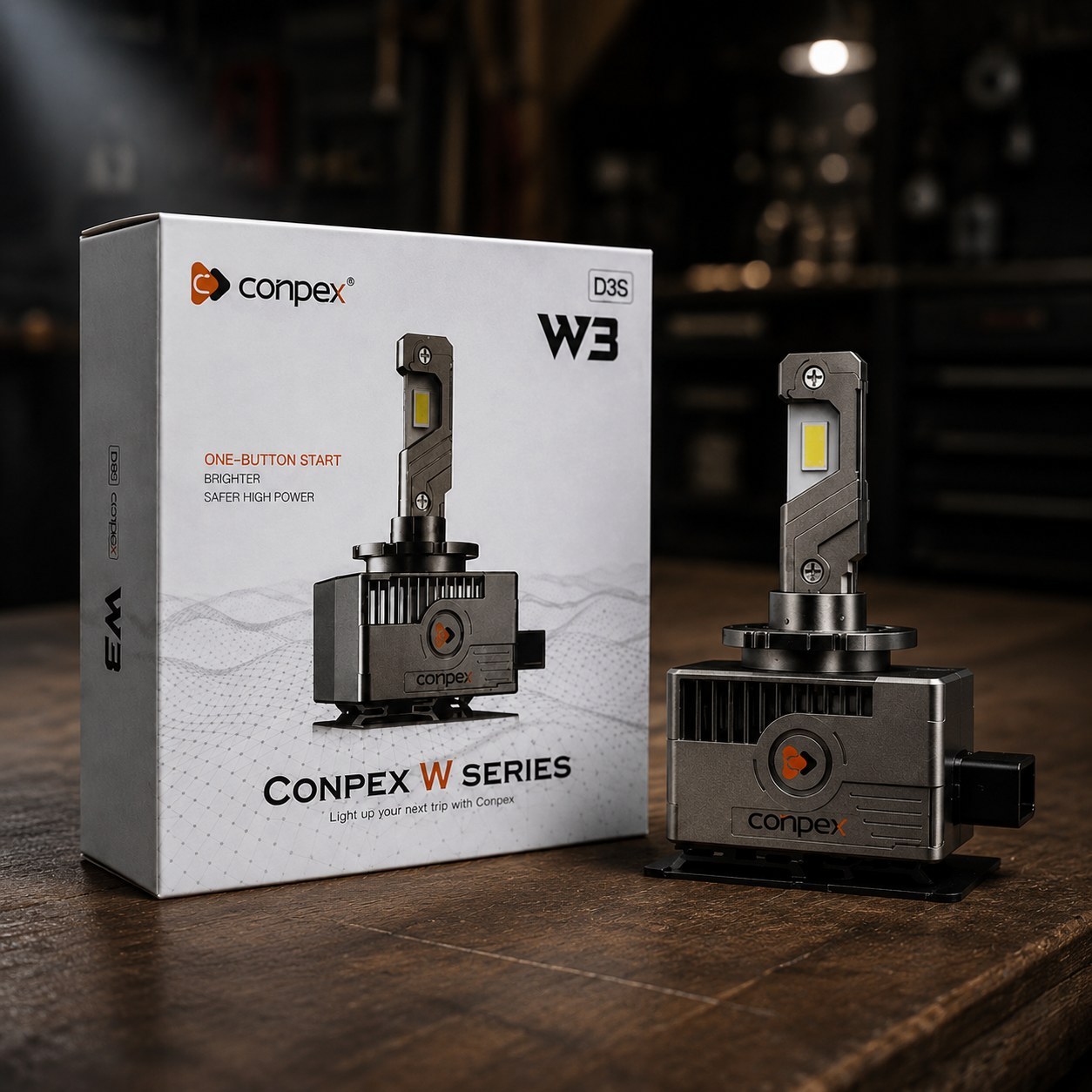 هدلایت کانپکس CONPEX W3 D3S نور سفید 6000K، توان 110W و 11000LM