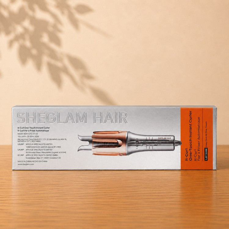 فر کننده مو شیگلم SHEGLAM سایز 25 میلیمتر با روکش سرامیکی GlossPro و تنظیم دما