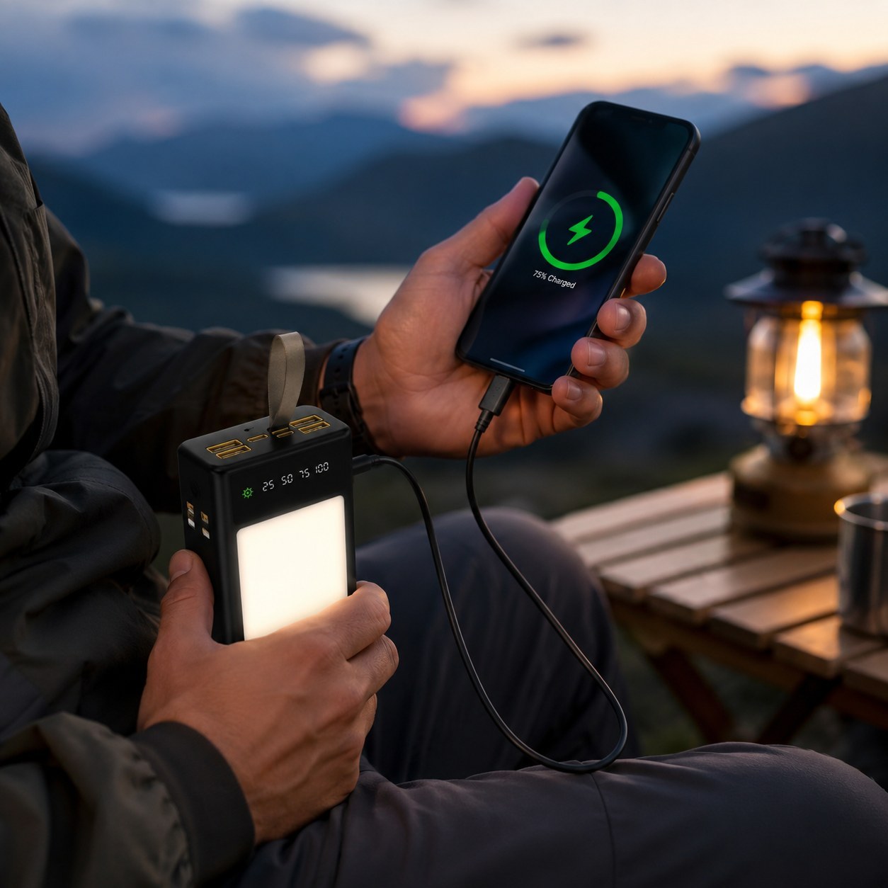 پاوربانک Oiarme OX17 ظرفیت 30000mAh با شارژ سریع 22.5 وات و چراغ LED