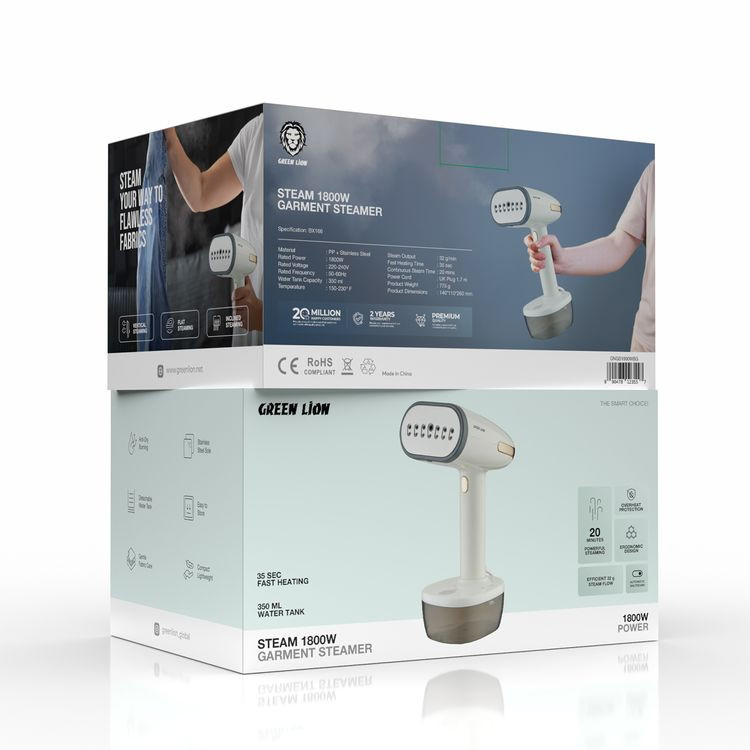 اتو بخار دستی گرین لاین مدل Green Lion Steam 1800W Garment Steamer توان 1800 وات و بخاردهی سریع