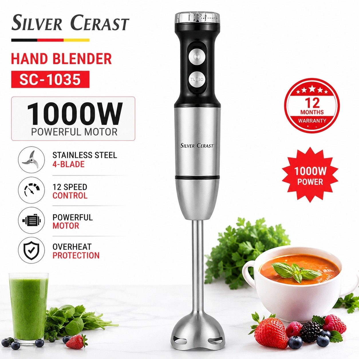 گوشت کوب برقی سیلور کرست SC-1035 موتور 1000 وات تککاره حرفه ای