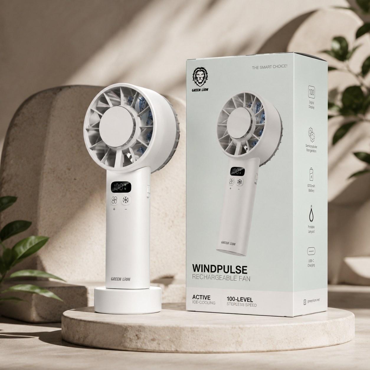 پنکه شارژی یخی گرین لاین Windix Pro