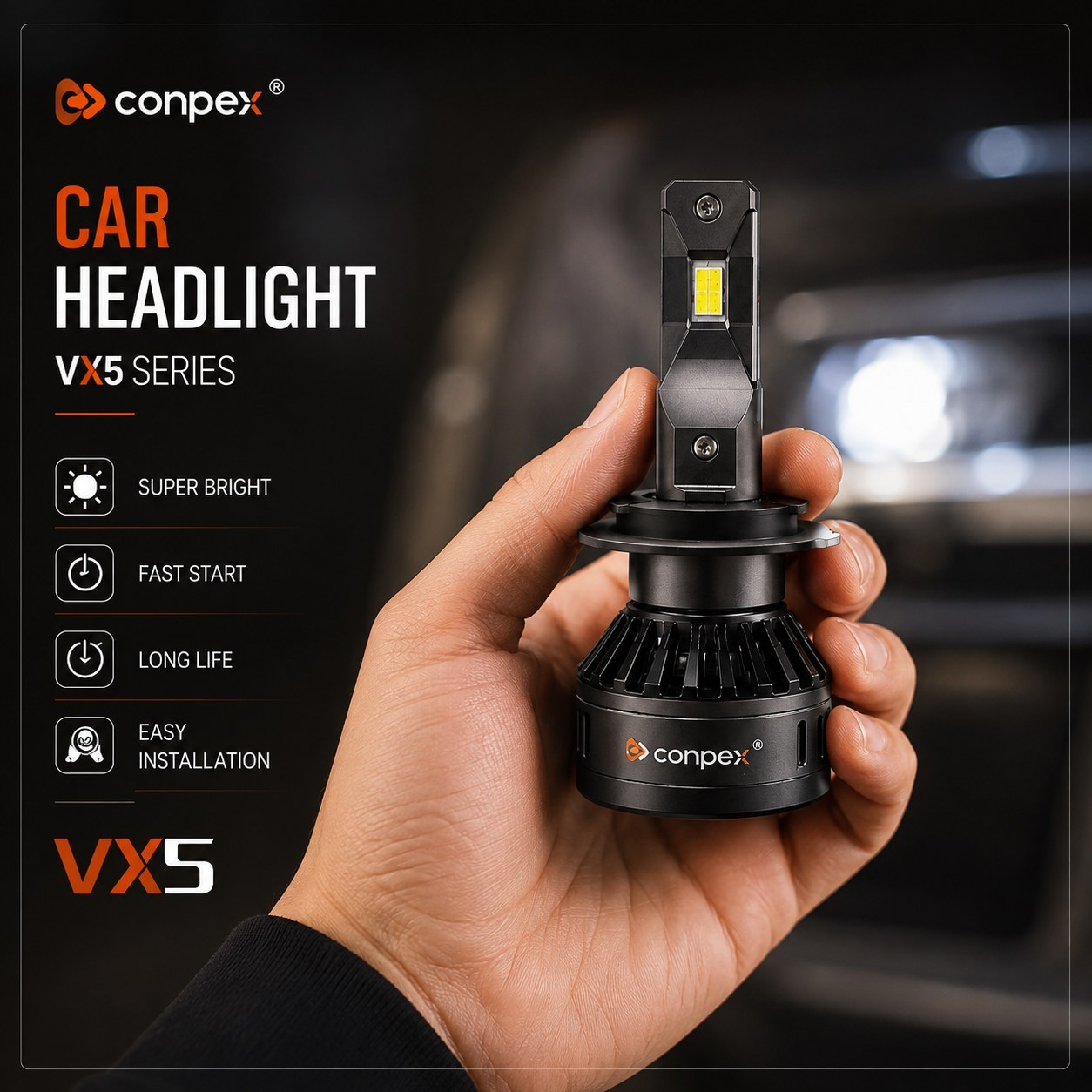 هدلایت CONPEX VX5 پایه H1 آفتابی با گارانتی