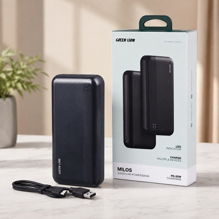 پاوربانک گرین لاین MILOS ظرفیت 20000mAh با گارانتی