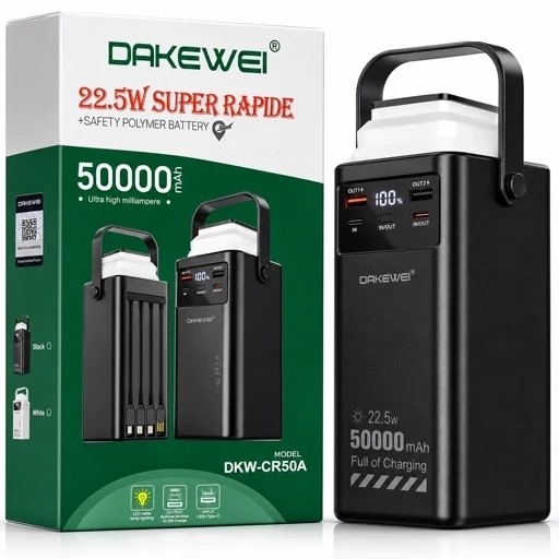 پاوربانک DAKEWEI ظرفیت 50000mAh فست شارژ 22.5W