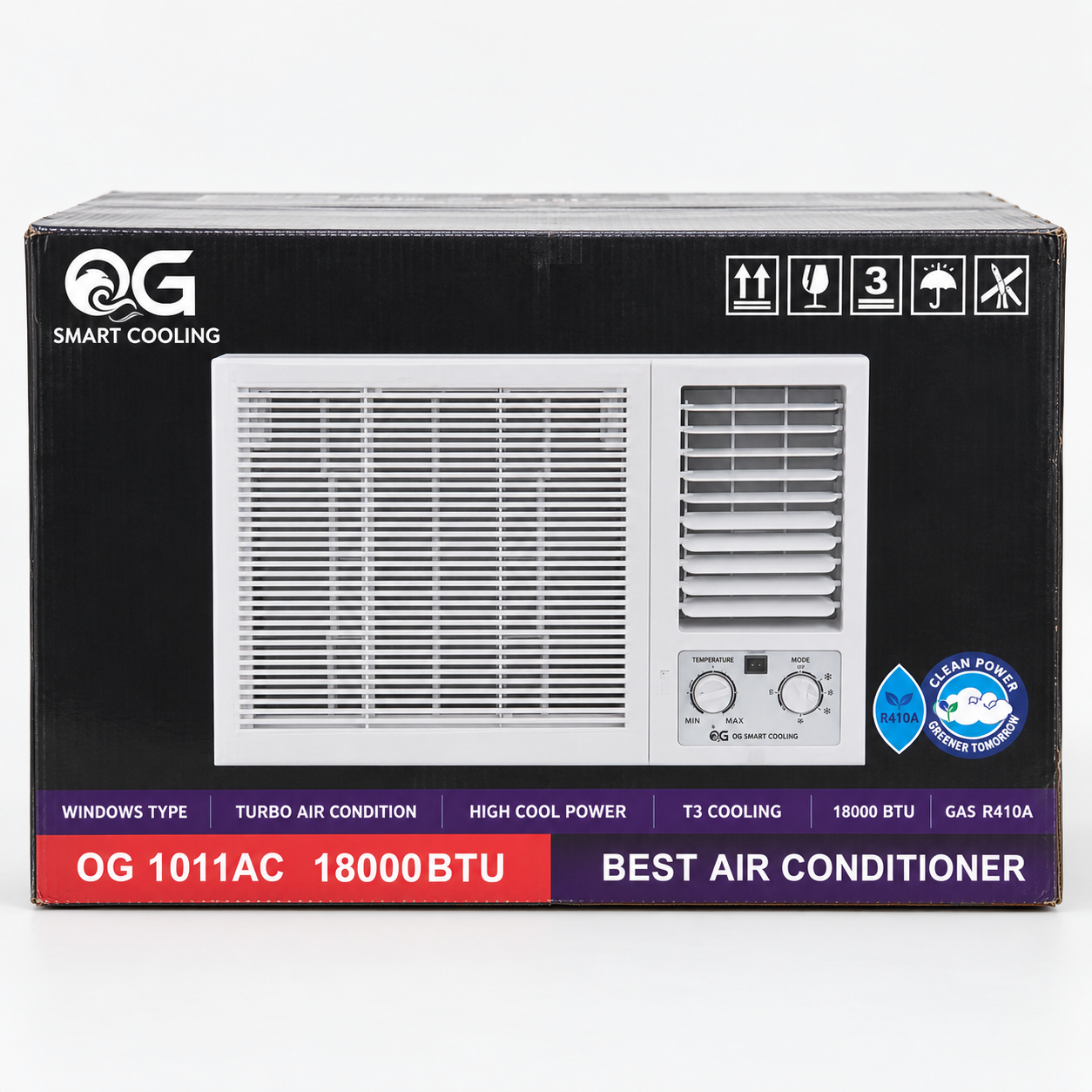کولر پنجرهای OG Smart Cooling مدل 1011AC ظرفیت 18000 BTU با قدرت بالا