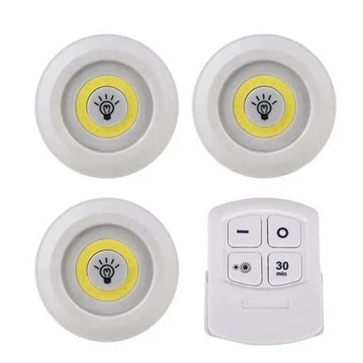 چراغ اضطراری سقفی مدل ریموت دار 3in1 مجموعه 3 عددی (چراغ زیر کابینتی)