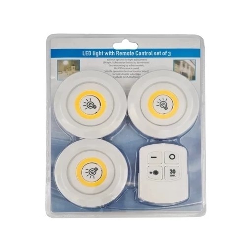 چراغ اضطراری سقفی مدل ریموت دار 3in1 مجموعه 3 عددی (چراغ زیر کابینتی)