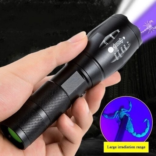 چراغ قوه آر ال مدل K04-2 دو لامپه XPE با نور UV و زوم