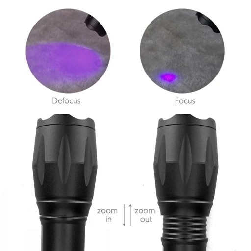 چراغ قوه آر ال مدل K04-2 دو لامپه XPE با نور UV و زوم