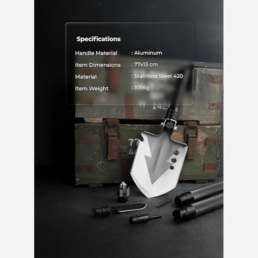 بیل چند منظوره گرین Green Lion Multi Shovel مخصوص کمپینگ و جنگل
