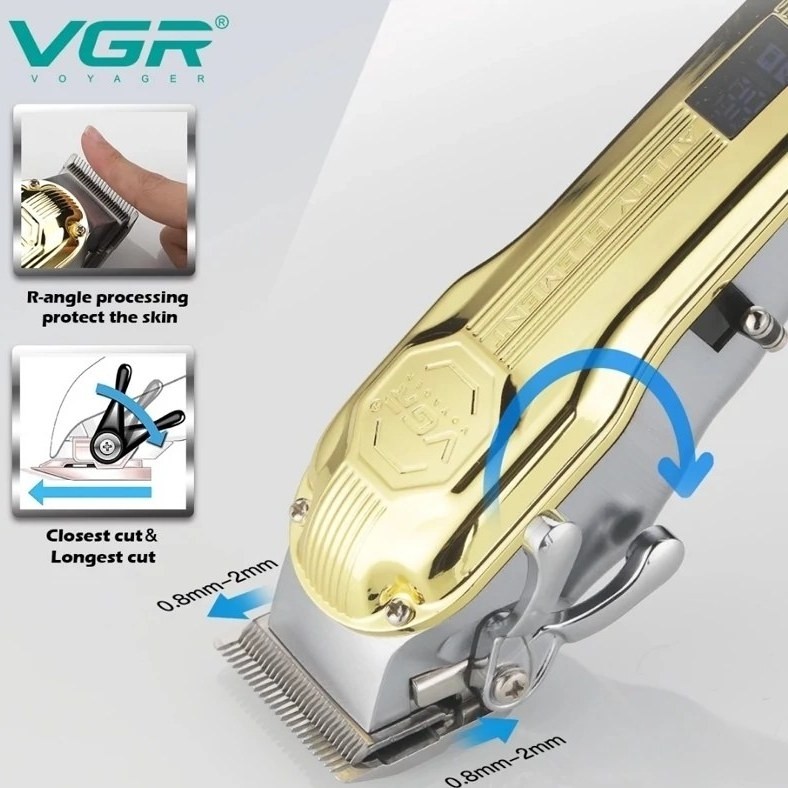ماشین اصلاح VGR حجم زن سر و صورت و ریش تراش وی جی آر خط زن و صفر زن شارژی مدل V-672