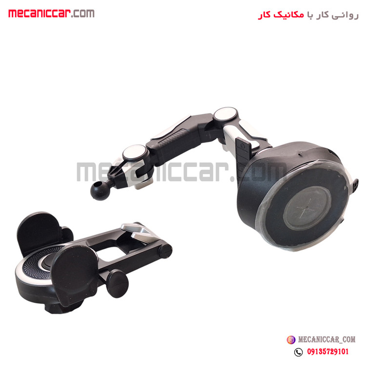 هولدر (جا موبایلی) جکدار خودکار خودروها مشکی نقره ای