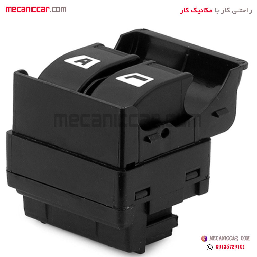 کلید شیشه بالابر دوپل نور نارنجی طرح جدید جلو چپ پژو 405 SLX و پارس جدید ایساکو