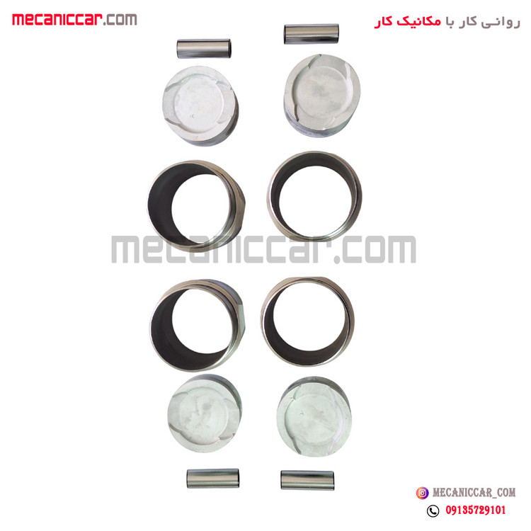 بوش و پیستون بهینه (با جای سوپاپ) پژو 405 و پارس و سمند با گژن پین جدید پلاتو ipmc عظام