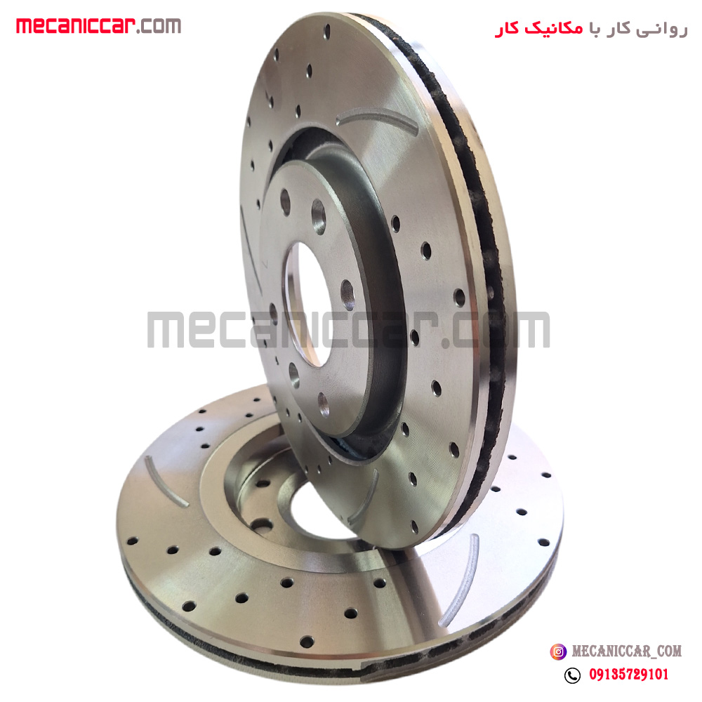 دیسک ترمز چرخ جلو شیاردار هوا خنک پژو 405 و پارس و سمند ترمزسازان (2 عدد)