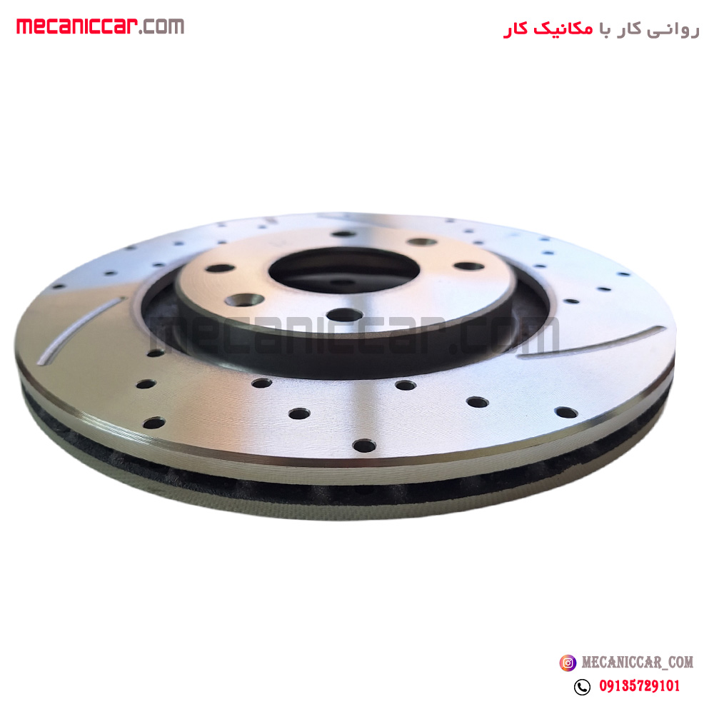 دیسک ترمز چرخ جلو شیاردار هوا خنک پژو 405 و پارس و سمند ترمزسازان (2 عدد)