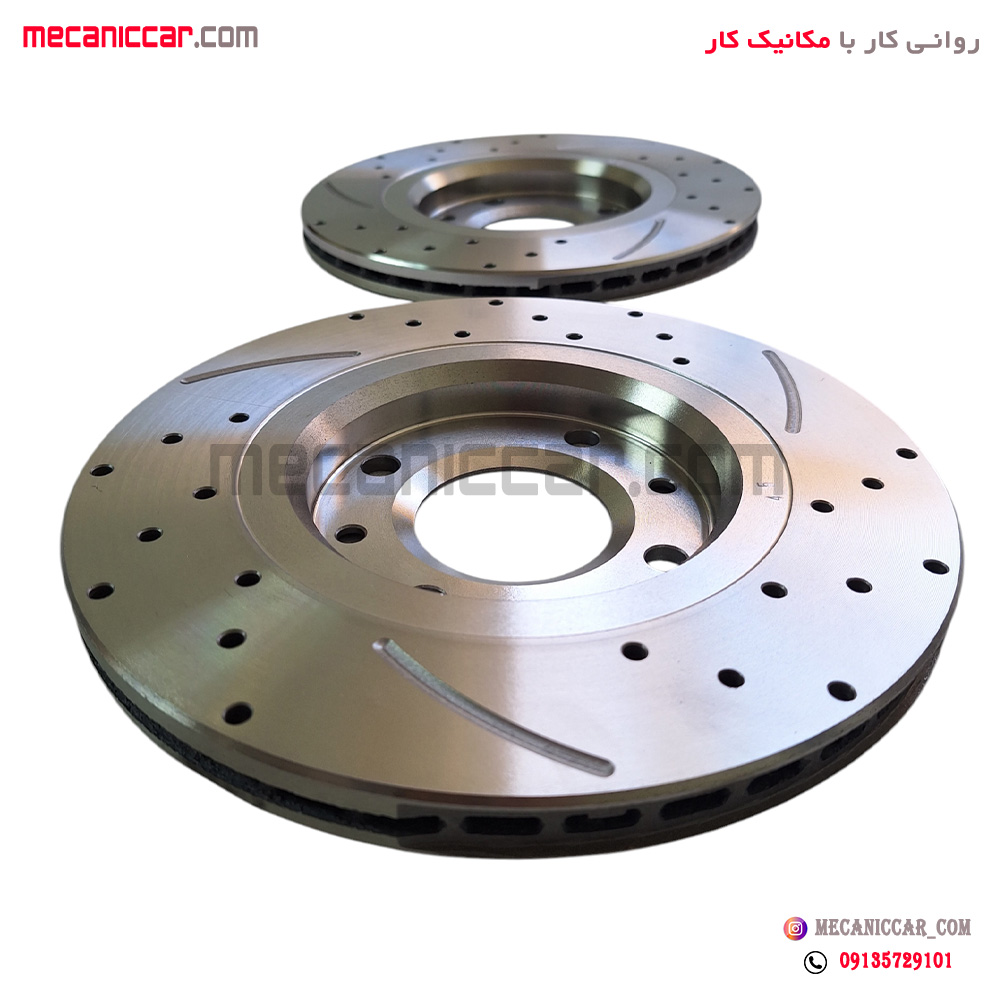 دیسک ترمز چرخ جلو شیاردار هوا خنک پژو 405 و پارس و سمند ترمزسازان (2 عدد)