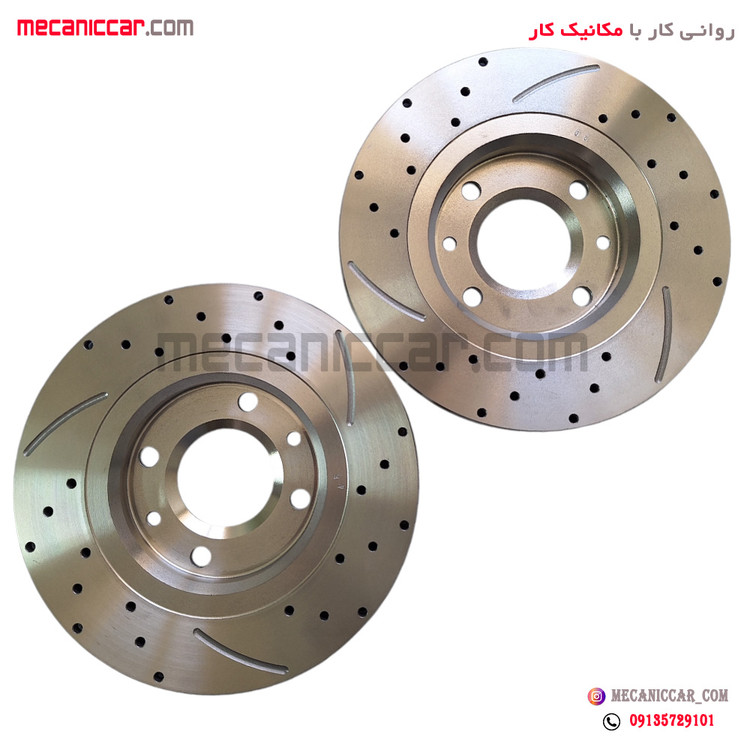 دیسک ترمز چرخ جلو شیاردار هوا خنک پژو 405 و پارس و سمند ترمزسازان (2 عدد)