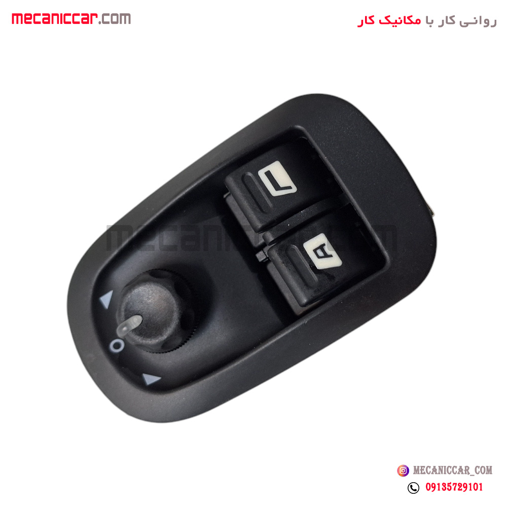 کلید شیشه بالابر جلو و تنظیم اینه دو سوکت قدیم 206 تیپ 5 ای پی ان سی