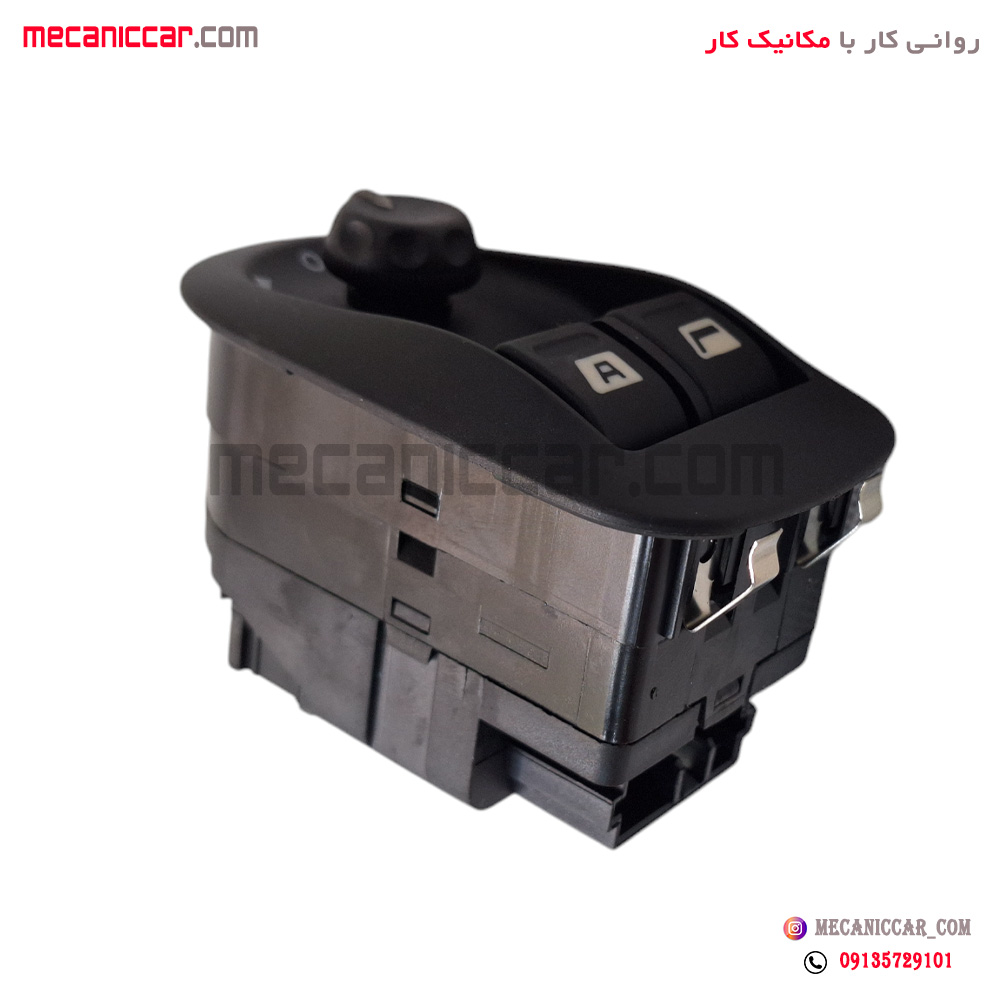 کلید شیشه بالابر جلو و تنظیم اینه دو سوکت قدیم 206 تیپ 5 ای پی ان سی