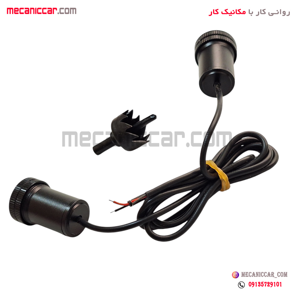 لوگو زیر درب (چراغ ولکام لایت) با مته گرد بر پژو 405 و پارس (شیر سفید)