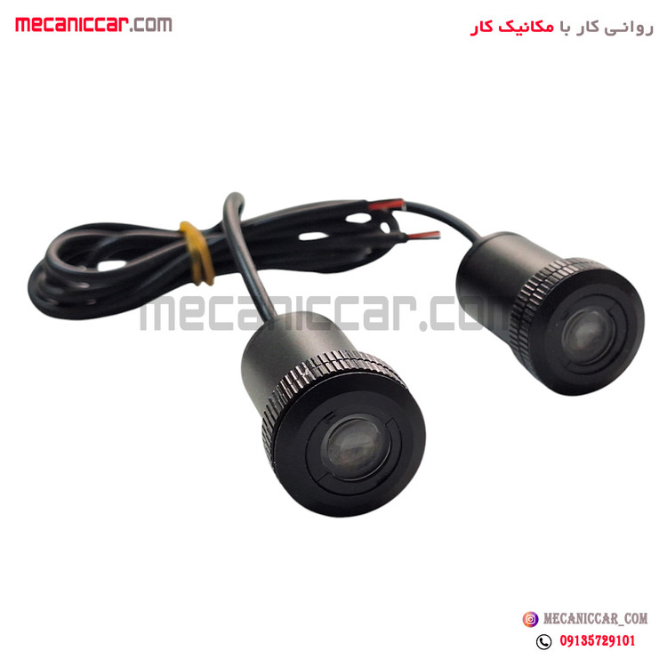 لوگو زیر درب (چراغ ولکام لایت) با مته گرد بر پژو 405 و پارس (شیر سفید)