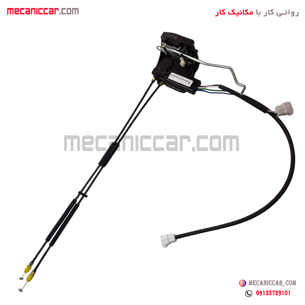 مجموعه قفل کابلی کامل درب جلو چپ با محرک ساینا و تیبا متک (4 سیم)