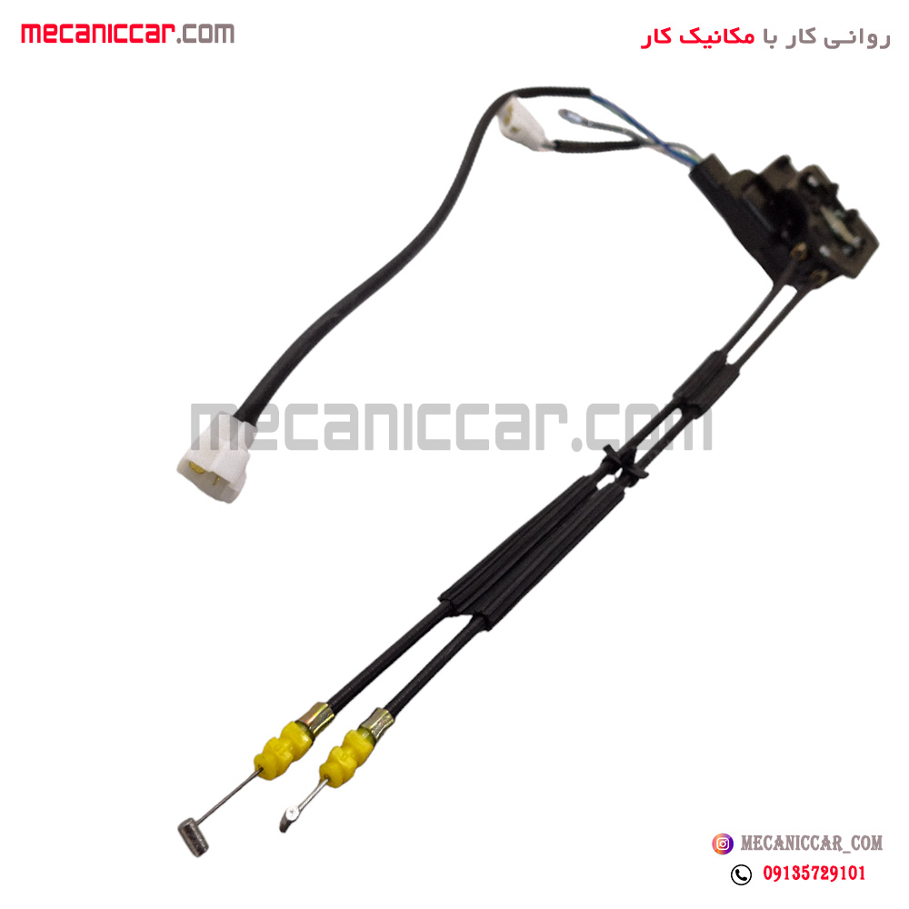 مجموعه قفل کابلی کامل درب جلو چپ با محرک ساینا و تیبا متک (4 سیم)