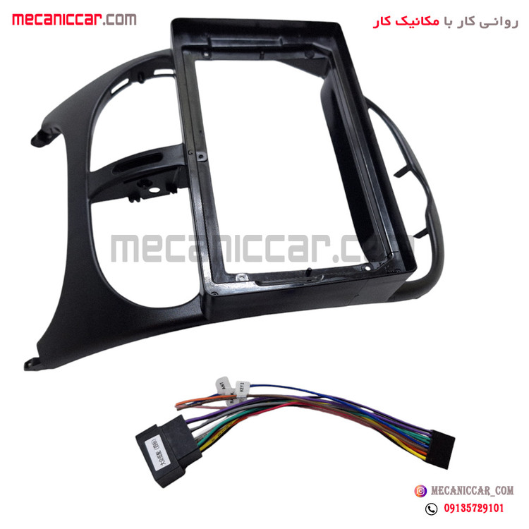 قاب دور دریچه هوا کولر و بخاری و ضبط وسط داشبورد مانیتوردار 9 اینچ پژو 206