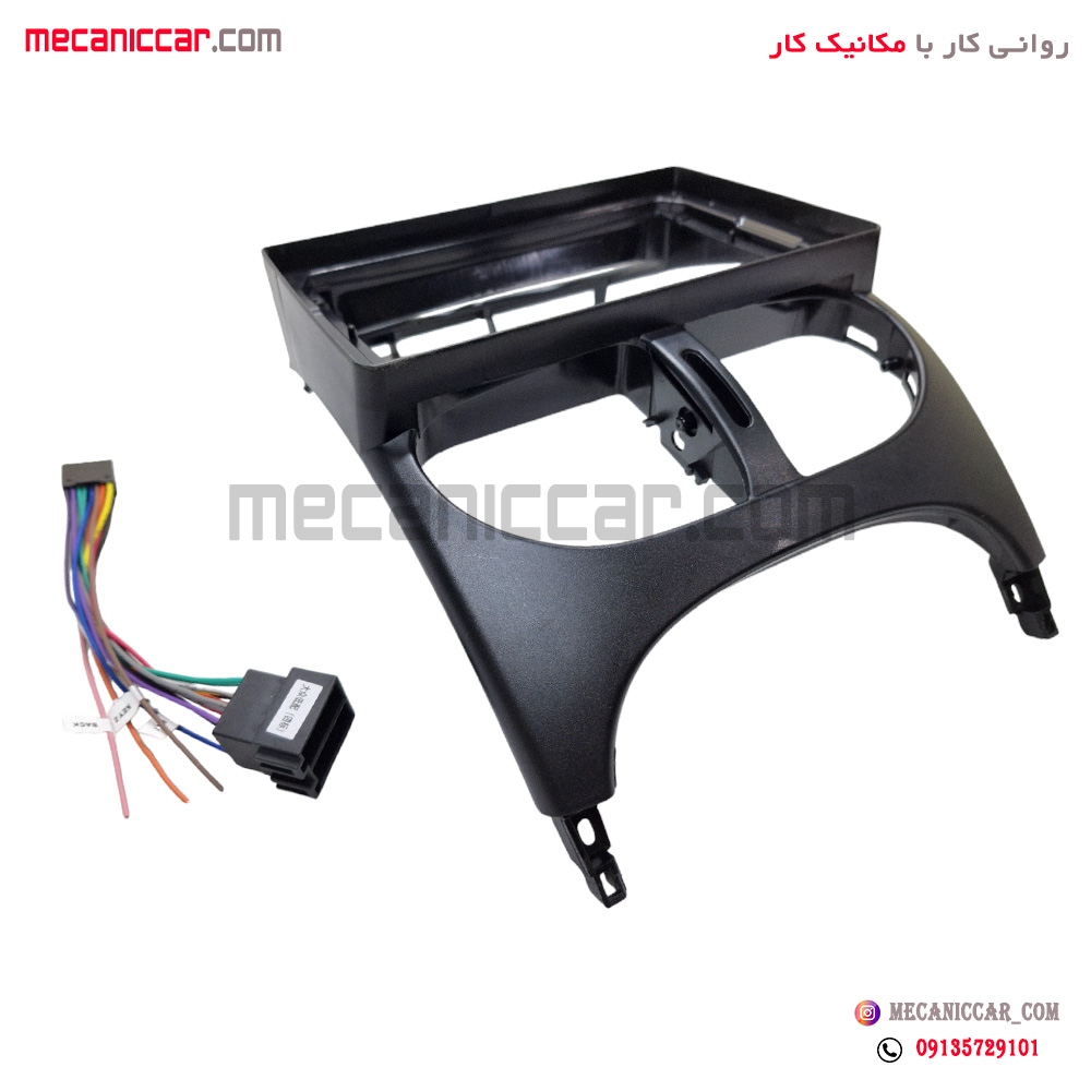 قاب دور دریچه هوا کولر و بخاری و ضبط وسط داشبورد مانیتوردار 9 اینچ پژو 206